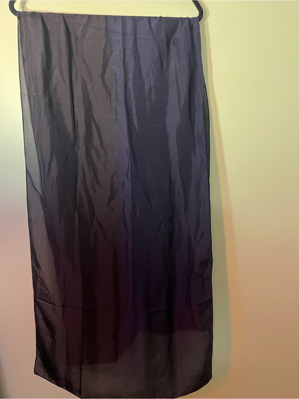 Eileen Fisher Navy And Black Long Slik Scarf - Picture 6 of 7
